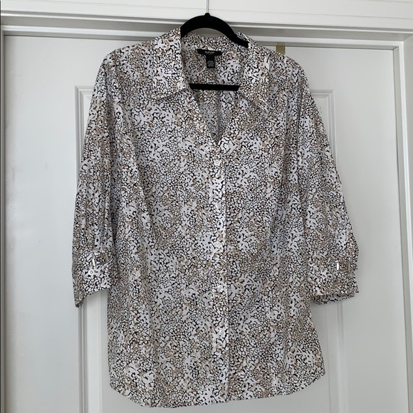 Alfani Tops - TOP ALFANI 3/4 Sleeve Snake-Print V-neck SIZE 2X